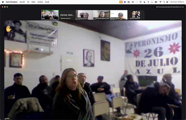 La compañera Laura Aloisi, Diputada provincial (BA), haciendo una del auditorio